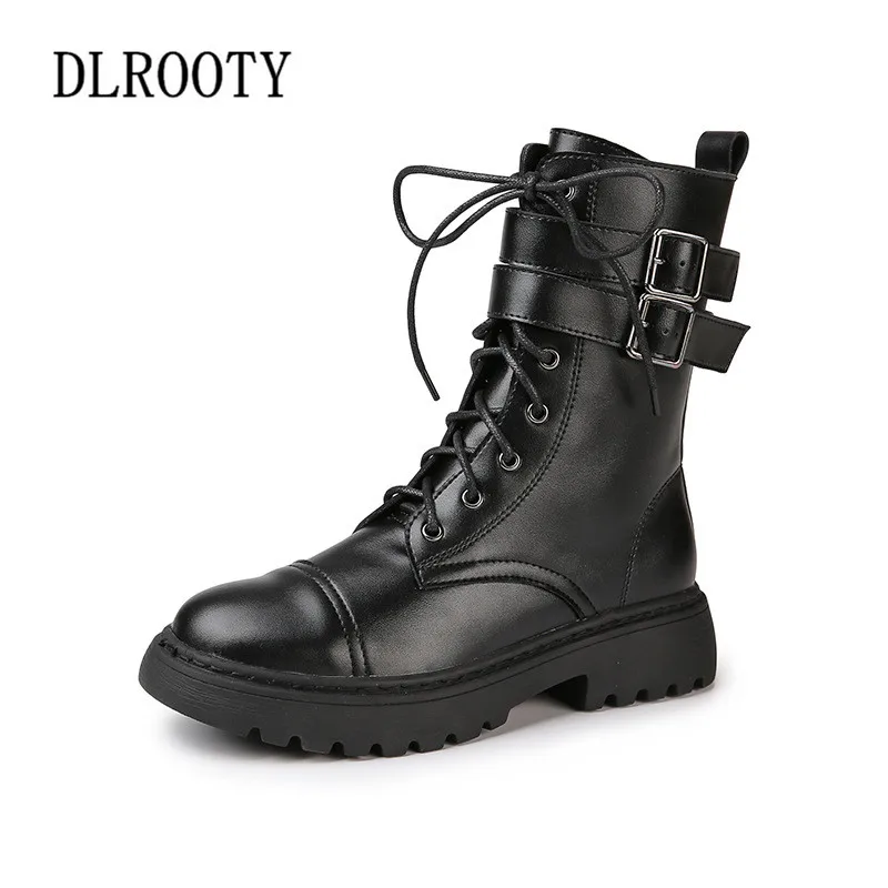 

Женские ботинки-мартинсы на плоской подошве, с круглым носком, размеры 34-43