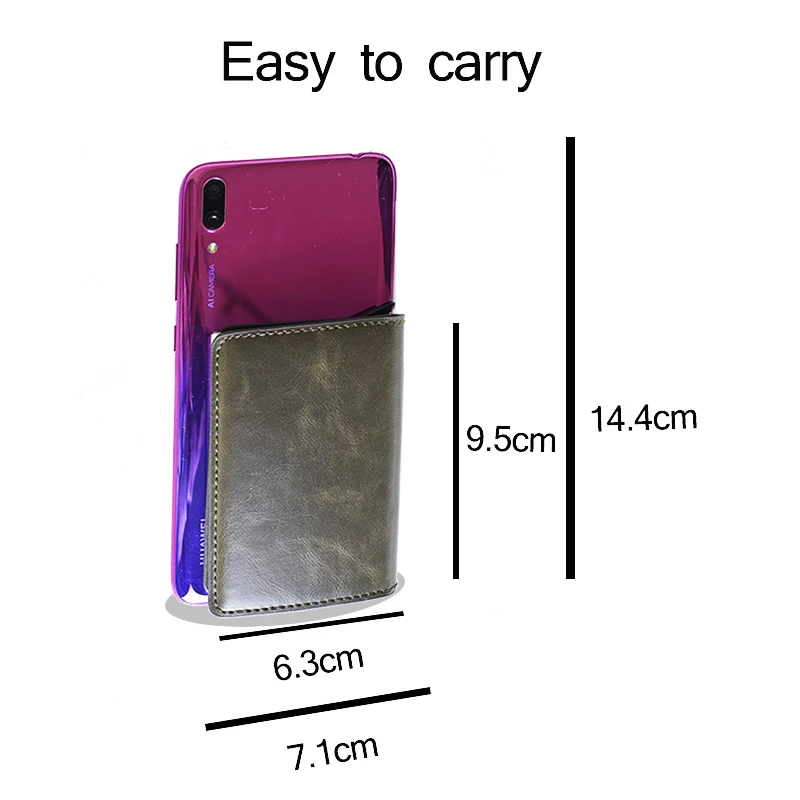 RFID Blocking Credit Card Holder Genuine Leather Men ID Card holder Mini Wallet Vintage Metal Automatic Anti-theft Card Wallet