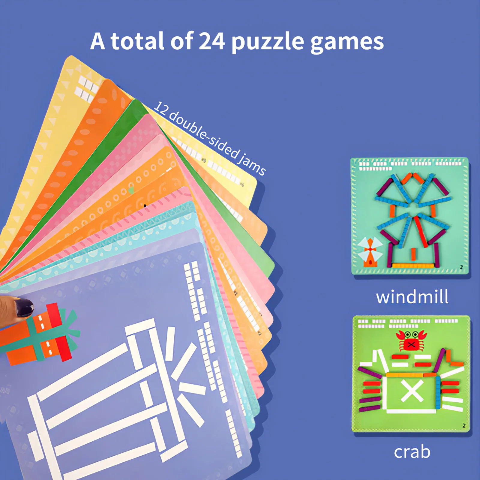 

Early Educational Wooden Matching Block Toy Durable Cognitive Hands On Ability Toy Math Puzzle With Rods Shape Sorting Games