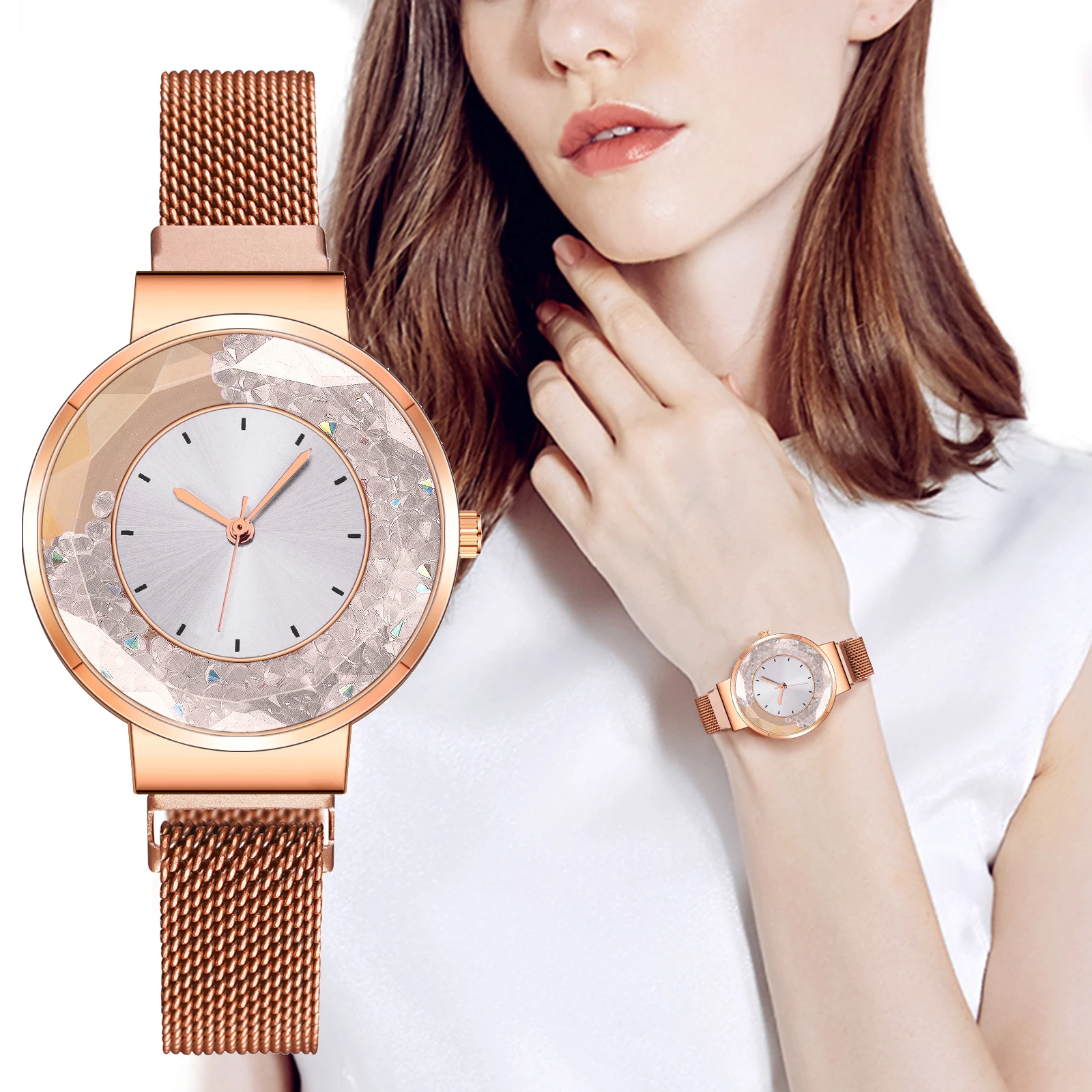 

Luxury Rhinestone Women Watches Fashion Magnet Clasp Wristwatch for Ladies Clock Gift Reloj Mujer Zegarek Damski