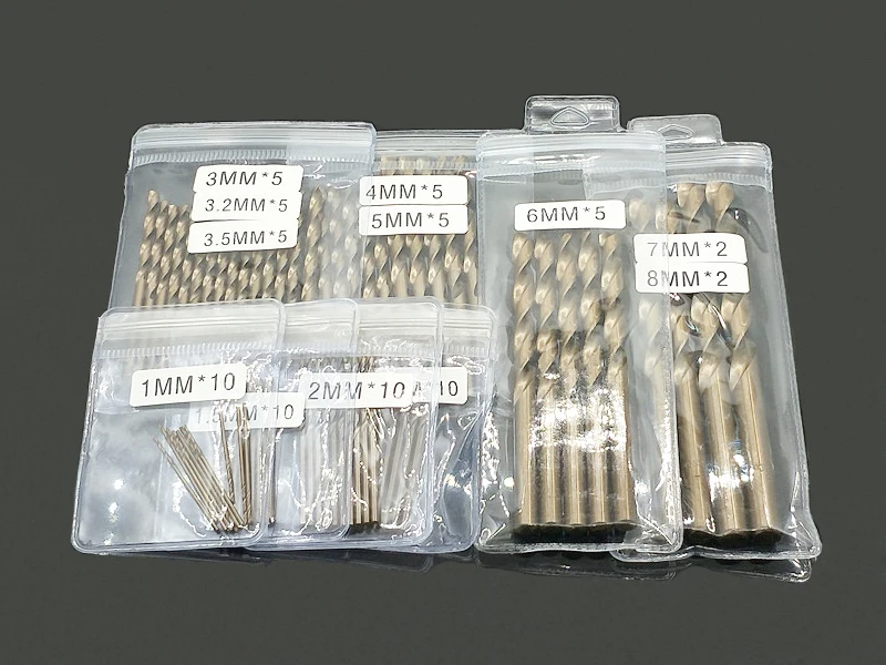 

74pcs Set 1MM-8MM Cobalt High Speed Steel Twist Drill Hole M35 Stainless Steel Tool Set The Whole Ground Metal Reamer Tools