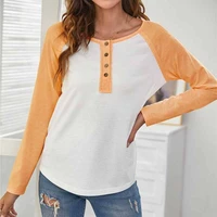 womens clothes 2021 autumn long sleeve o neck button t shirt tops female streetwear casual loose tshirt roupas feminina tees