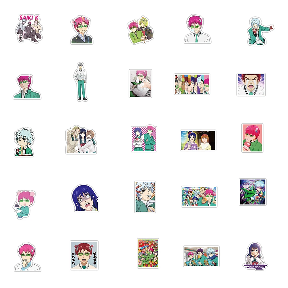 10/30/50PCS The Disastrous Life of Saiki K. Saiki Kusuo Anime Stickers Luggage Guitar Fridge Laptop Cool Cartoon Sticker Decals images - 6