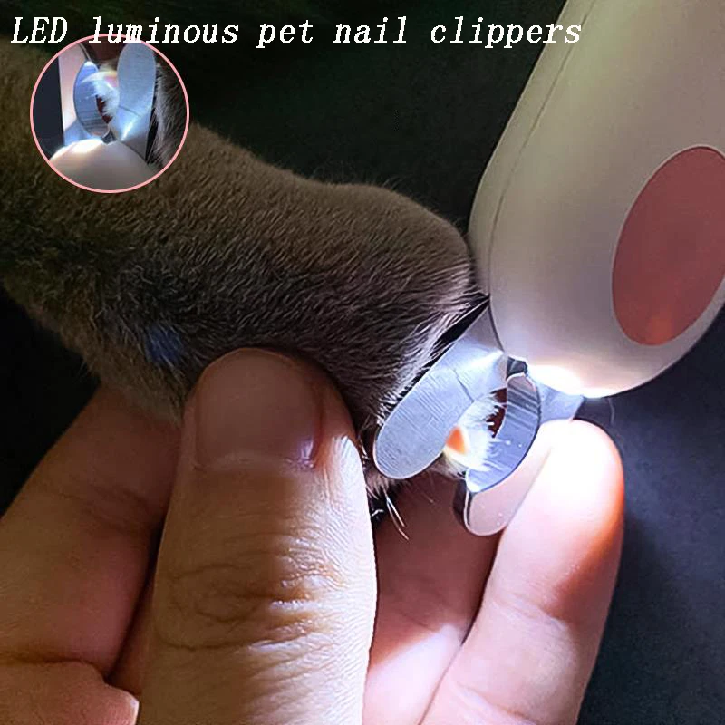 

Pet LED Light Nail Clipper Cat Professional Luminous Nail Clipper Dog Grooming Dog Claw Scissors Puppy Trimmer Cat Supplies