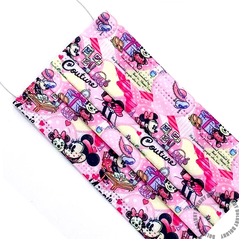 Милая одноразовая маска Микки и Минни для взрослых детей мультяшный Рисунок