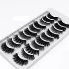 Накладные 3D ресницы из норки, 10 пар, густые натуральные накладные ресницы для макияжа, накладные ресницы ручной работы