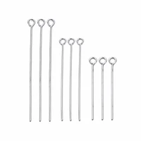 100pcsset 203040506070mm stainless steel double eye pin flat head pins earrings charm connector rod for diy jewelry making