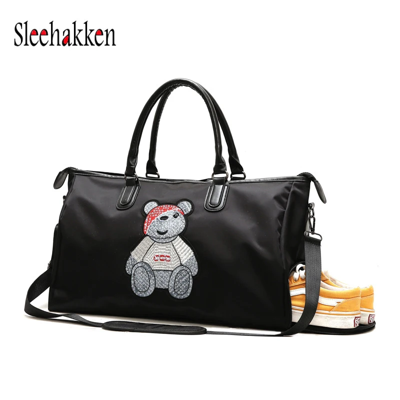 Женская дорожная сумка большая вместительность стиль унисекс нейлоновая ткань