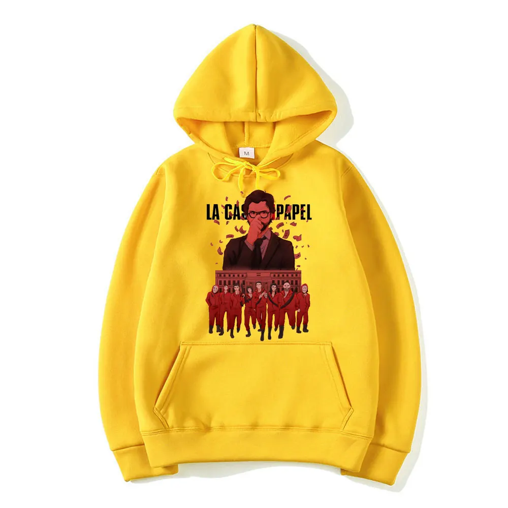 

La Casa De Papel Men's/Women Printed Hooded Sweatshirts Autumn/winter Fleece Long Sleeve Casual Hoodies The House of Paper