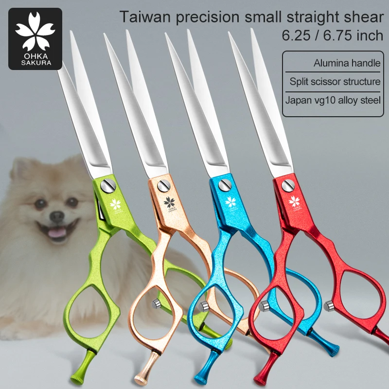 Taiwan origin color pet straight scissors household split scissors beauticians fine trimmi 6.25 inch,6.75 inch