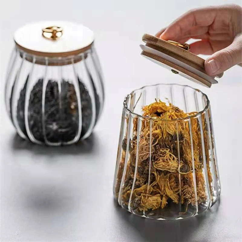 

Seal Transparent Glass Seasoning Pot Spice Jar with Lid Salt Pepper Storage Box