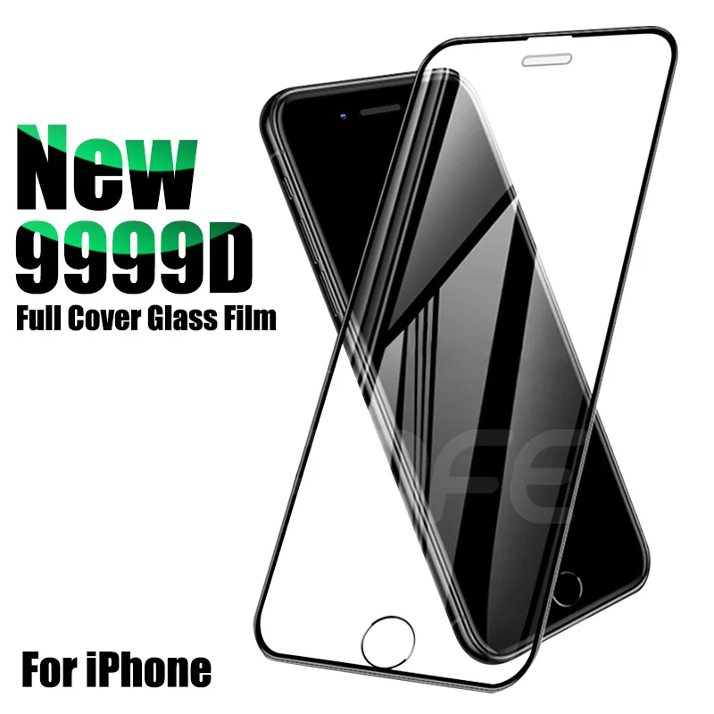 

9999D Curved Protective Glass For iphone 6 6S 7 8 Plus SE Screen Protector on iphone X XR XS 11 12 Pro Max Tempered Glass case