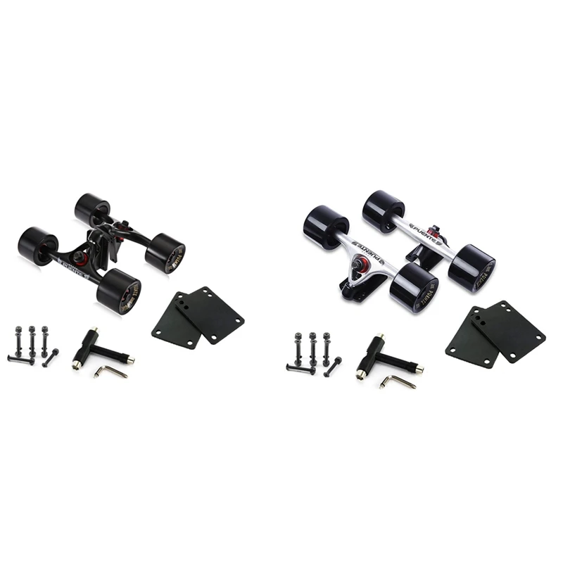 

PUENTE Longboard Truck Aluminum Alloy 2Pcs Skate Truck With 70Mm Big Wheels Skateboard Trucks Parts
