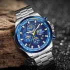 Часы наручные Forsining Мужские механические, многофункциональные спортивные в стиле милитари, водонепроницаемость 3 АТМ, из нержавеющей стали