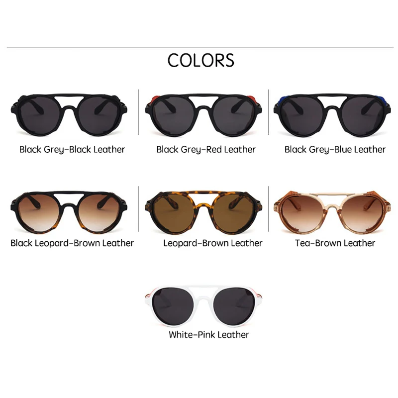 Круглые Солнцезащитные очки в стиле стимпанк для мужчин и женщин брендовые