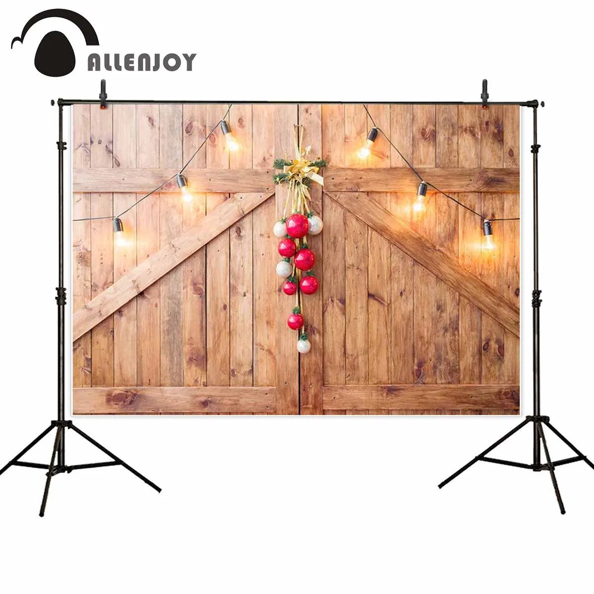 

Allenjoy photography backdrop Christmas headboard wood berry decor background photocall photo shoot prop photobooth
