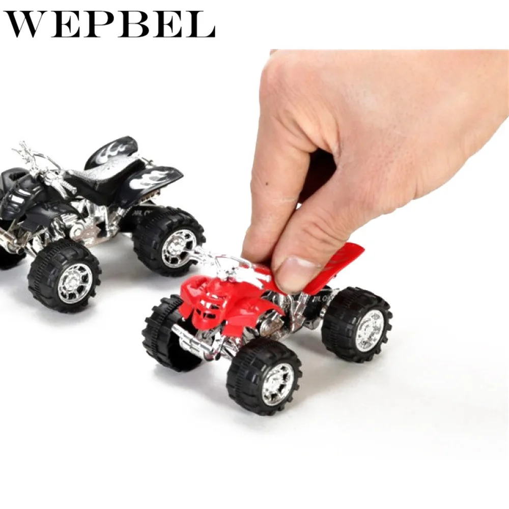 WEPBEL 4 Pcs Mini Inertial Off-Road Vehicle Four-Wheel-Drive Plastic Children Toy Car Pull Back Stunt |