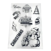 winter snowman clear stamps rubber stamp transparent silicone seal for diy scrapbooking photo album decorative new stamp crafts
