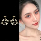 Серьги Moon Star в японском и корейском стиле, романтичные яркие золотистые Висячие серьги для женщин, 2020, Модная бижутерия, подарок для женщин