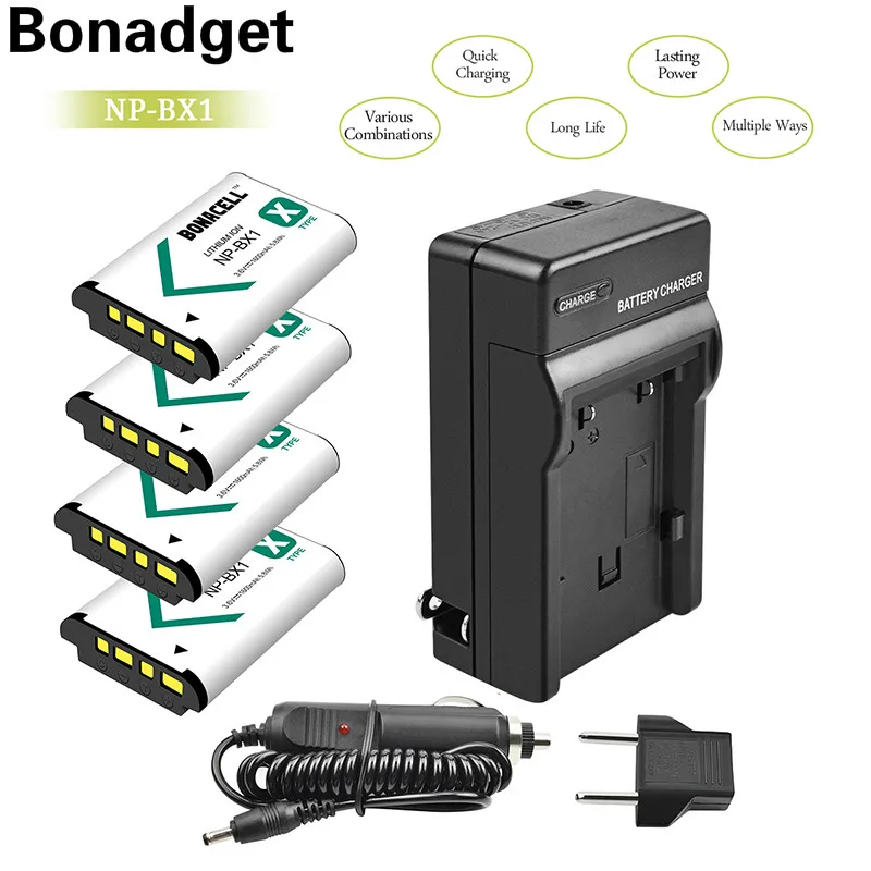 Bonadget 1.6Ah NP BX1 Батарея Зарядное устройство для sony детали Cyber Shot DSC RX100 HX300 WX300 HDR AS100V AS30V