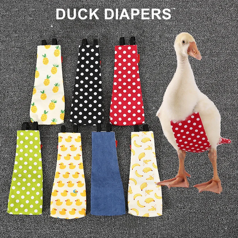 

Adjustable Duck Diapers Chicken Diaper Goose Washable Nappy Poultry Clothes for Holiday Costum Christmas Bow Tie Pet Accessories