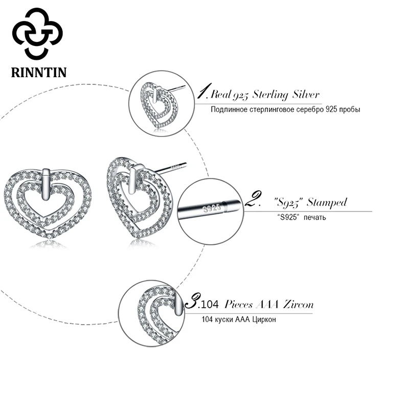 Женские серьги гвоздики из серебра 925 пробы с фианитом|Серьги-гвоздики| |