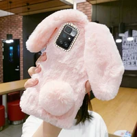 For Xiaomi Redmi Note 10s Pro 11T 10C Phone Case Rabbit fluffy fur Bunny silicone cover POCO Pro POCO Case