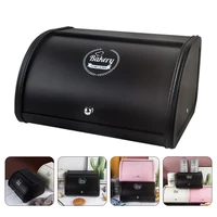 1pc dustproof bread box household storage bin practical food container nordic baking products storage basket black
