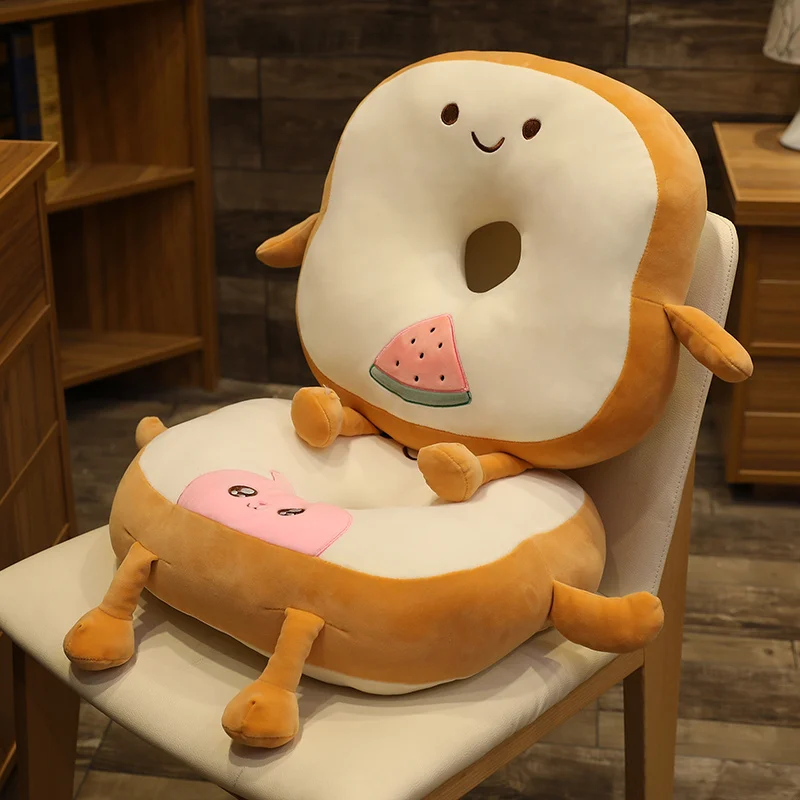

40cm Toast Cushion Soft Stuffed Doll Sliced Bread Plush Pillow Toy Food Funny Pillow Decor Backrest Chair Cushion Kid Girl Gifts