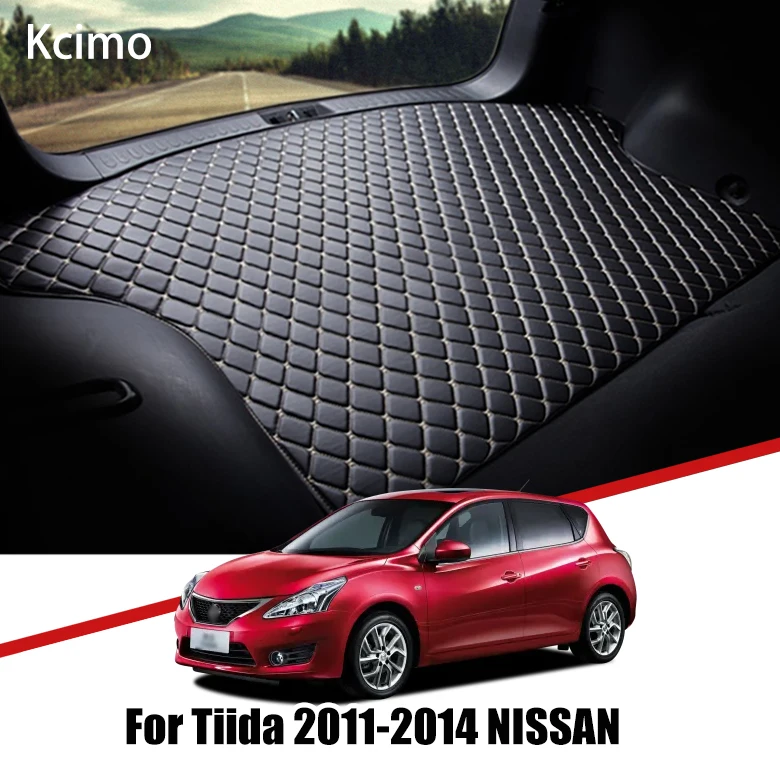 

Для Nissan Tiida C12 2011 2012 2013 2014 Nissan Pulsar кожаные багажнике автомобиля коврик ковер хвост Коврики для багажника коврик подкладка для сапог