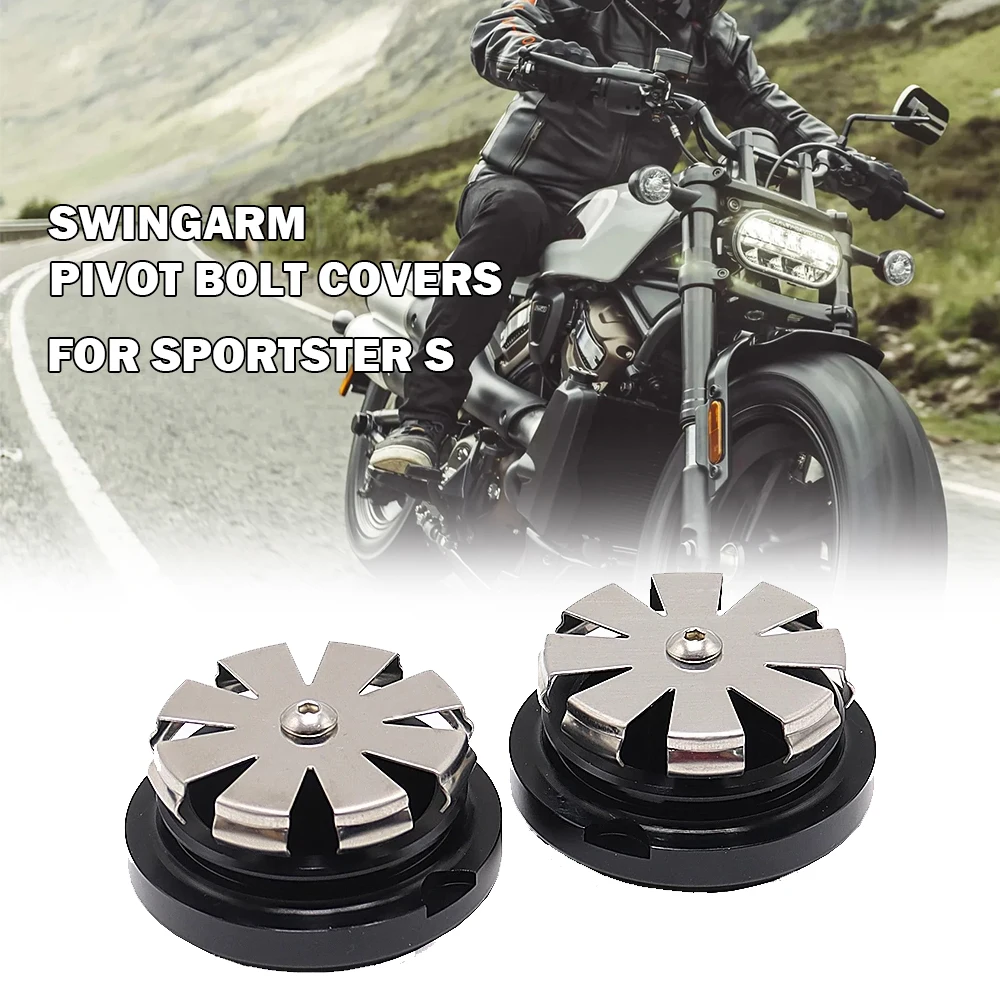 

Motorcycle Accessories Swingarm Pivot Bolt Covers for Sportster S 1250 2021 2022 CNC Aluminum Black 1 Pair Protection Guards