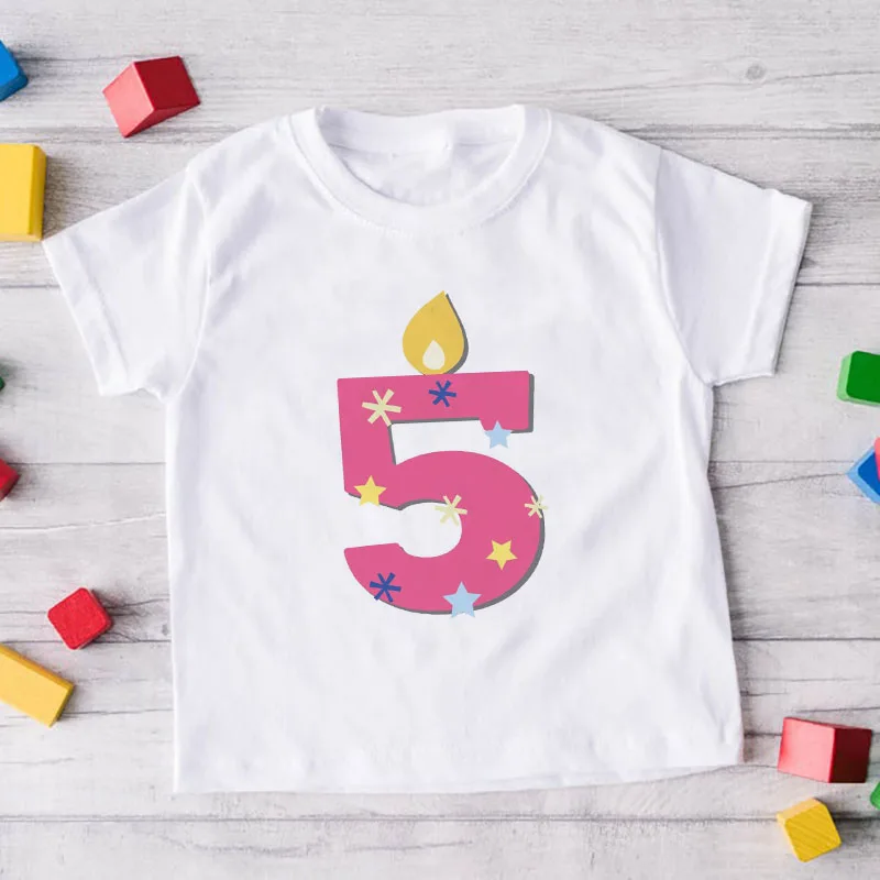 Camiseta de 0 a 9 a&ntilde;os para ni&ntilde;os, ropa de fiesta de cumplea&ntilde;os, camisetas de verano-2