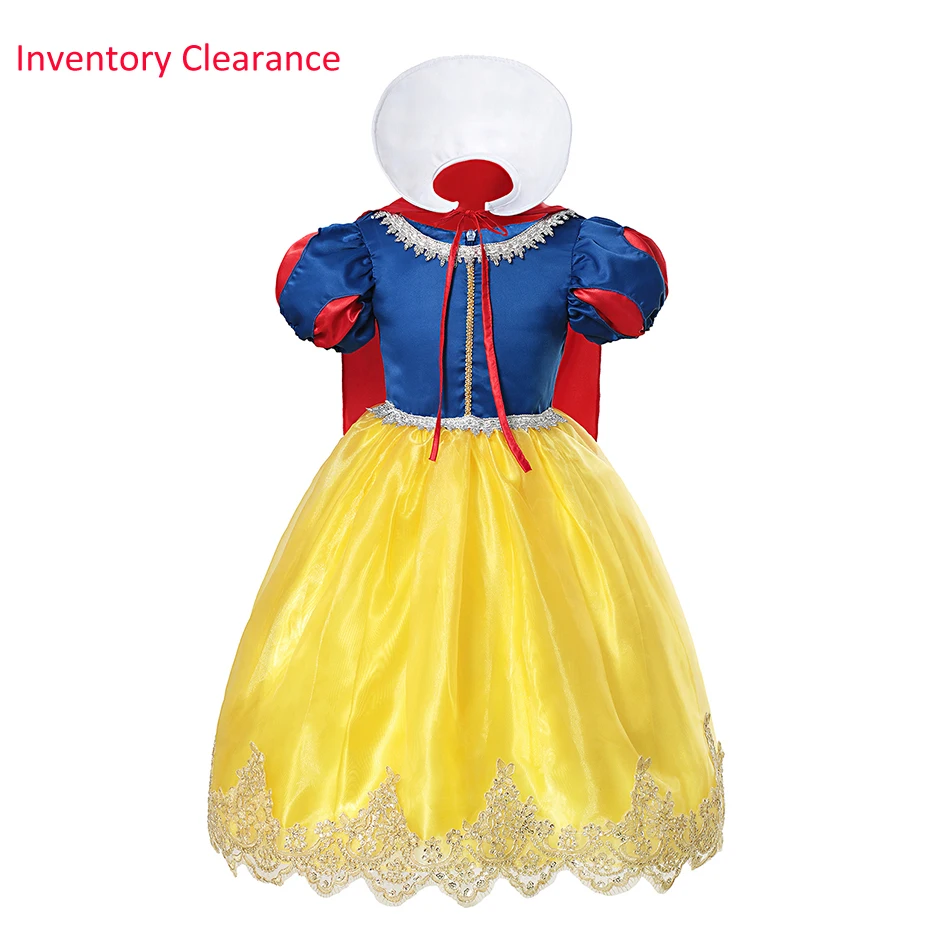 

Kids Snow White Princess Dress Party Cosplay Luxury Birthday Gift for Girl 3-10T Inventory Clearance