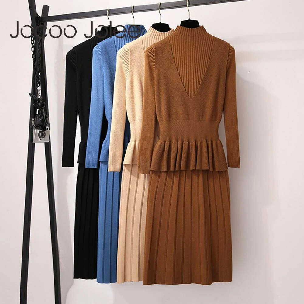 Женское трикотажное платье Jocoo Jolee из двух частей корейское элегантное