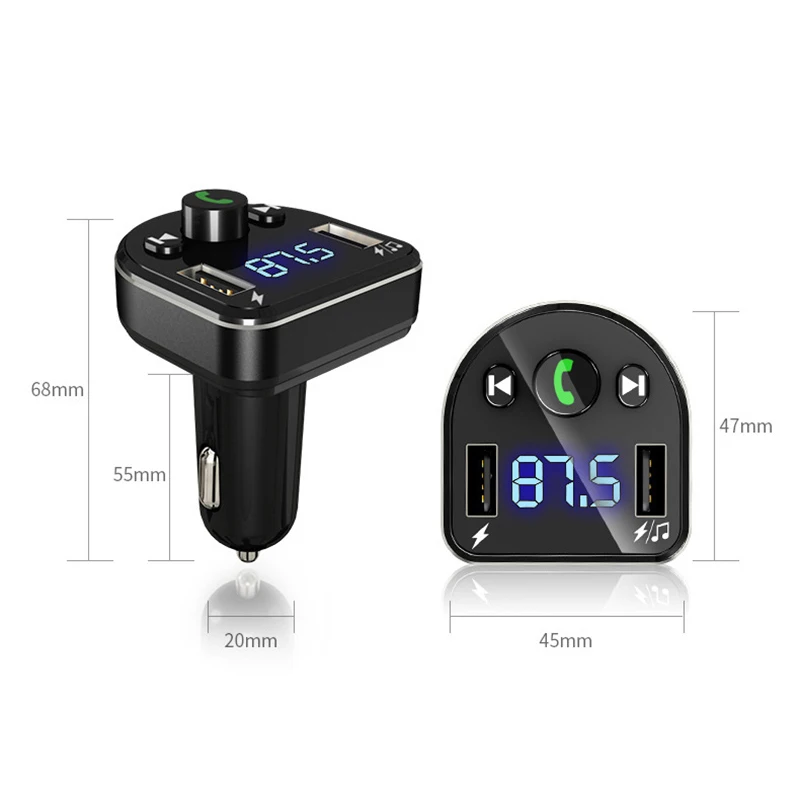 DSMOTEK Новый беспроводной автомобильный FM трансмиттер Bluetooth 4 2 комплект громкой