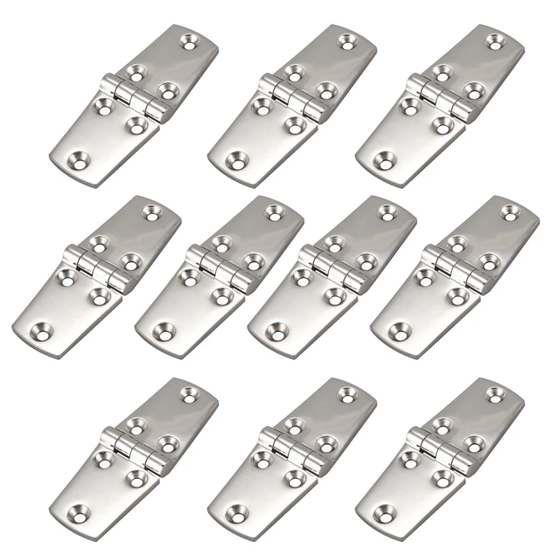

10 Pcs Boat Hinge 316 Stainless Steel Strap Hinge Door / Window / Cabinet / Deck Hinge Flush Mount for Marine Yacht Rv