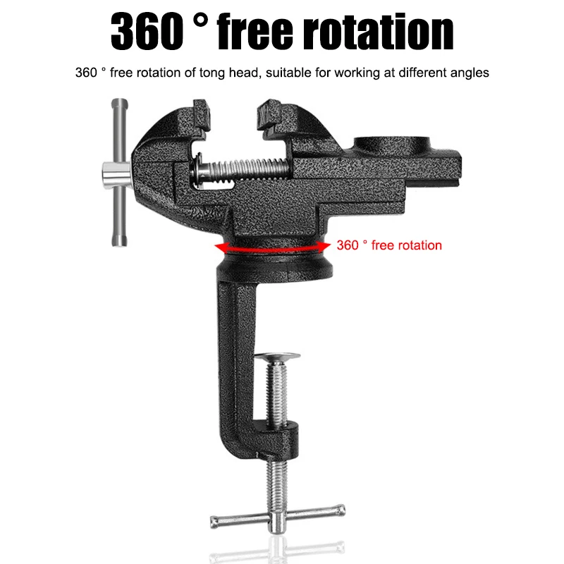 

35mmMuliti-Funcational Bench Vise Mini Rotating Tables Screws Vise Bench Clamp Screws Vise for DIY Crafts Mold Fixed Repair Tool