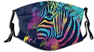 

Черная Pinto A Zebra из красочных брызг с принтом зебры против животных для мужчин женщин мужчин взрослая уличная комнатная Балаклава маска для лица