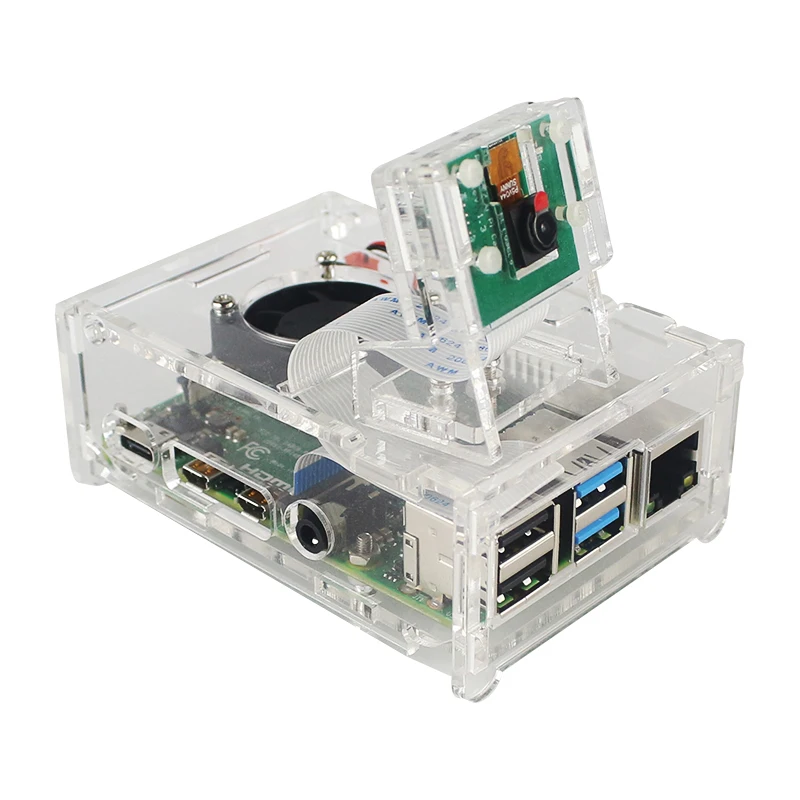 Raspberry Pi 4 акриловый чехол охлаждающий вентилятор радиатор камера 5 Мп OV5647