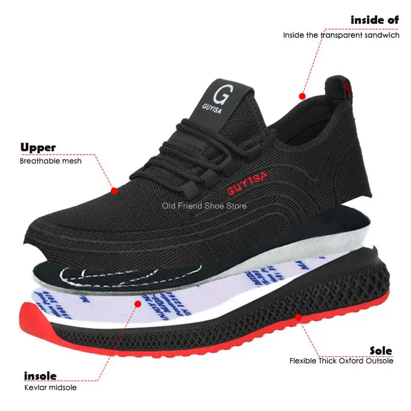 

Male Steel Toe Work Shoes Lightweight Work Boots Man Safety Shoes Men Puncture-Proof Safety Boots Working Sneakers Dropshipping