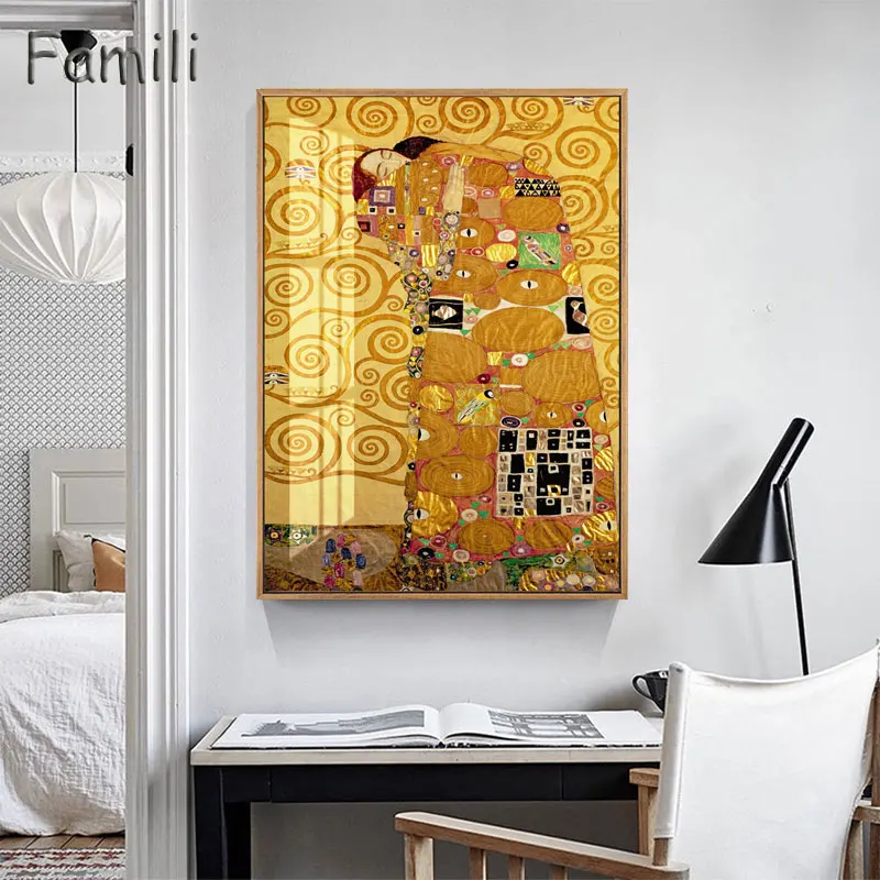 Gustav Klimt Hygeia Живопись Художественная печать на холсте настенные картины для гостиной домашний декор или отель бескаркасные - Цвет: Темный хаки