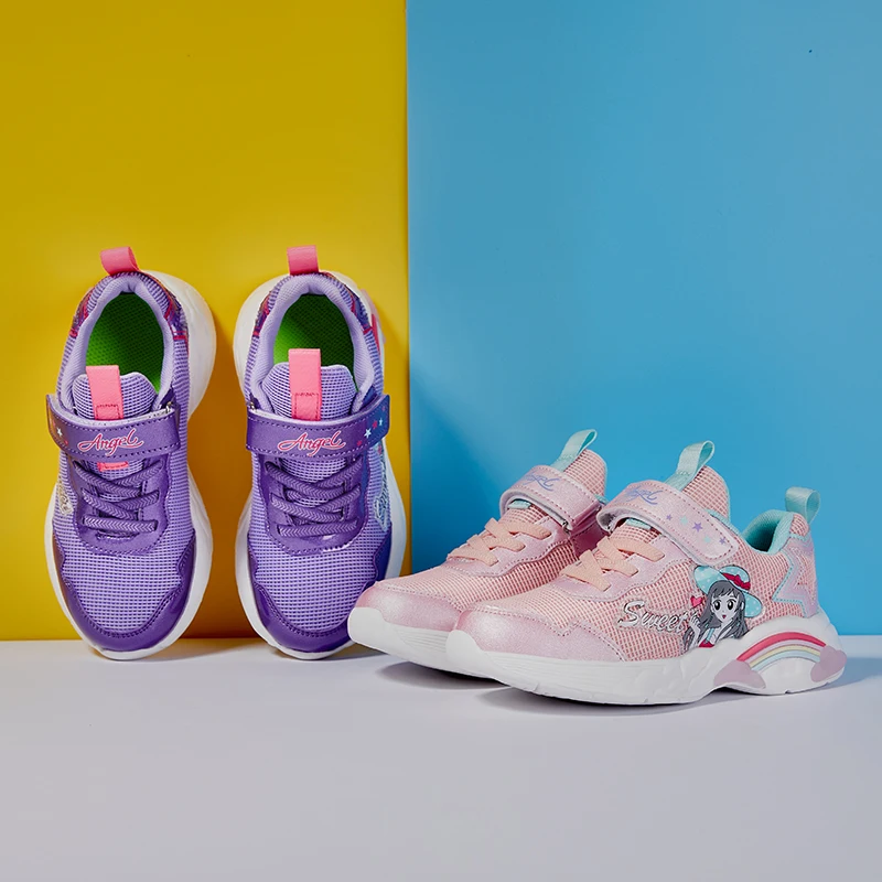 

Four Seasons Breathable Children's Leisure Mesh Outdoor Sports Running Shoes Campus Princess Shoes Sneakers for Girls Size 28-38