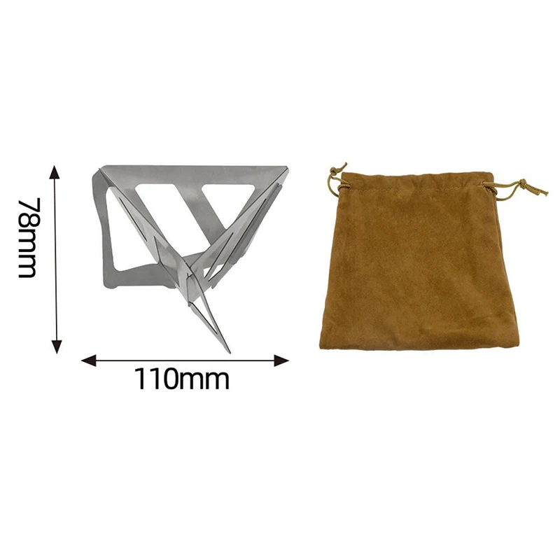 

1set 2021 Stainless Steel Coffee Filter Outdoor Camping Folding Portable Coffee Drip Rack Foldable Coffee Dripper