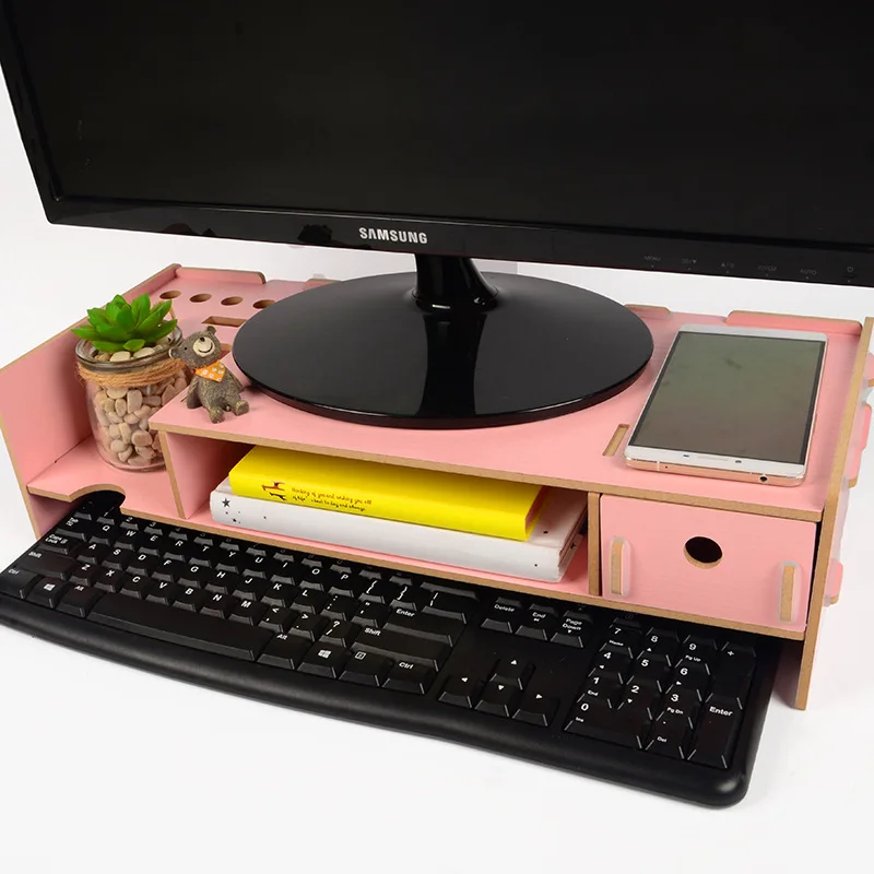 Деревянная подставка для монитора компьютерный Настольный органайзер с