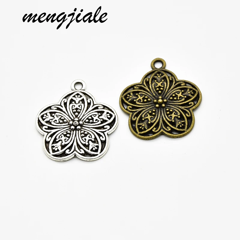 8 шт. винтажные подвески из металлического сплава в форме цветка для ожерелья и