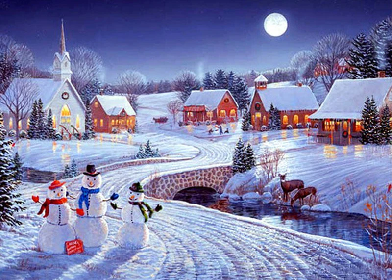 

Набор для вышивки крестиком R5162 scenic snowhouse, мультяшная ткань 14 карат/16/28/27 карат, хлопковая нить для вышивки, рукоделие «сделай сам»