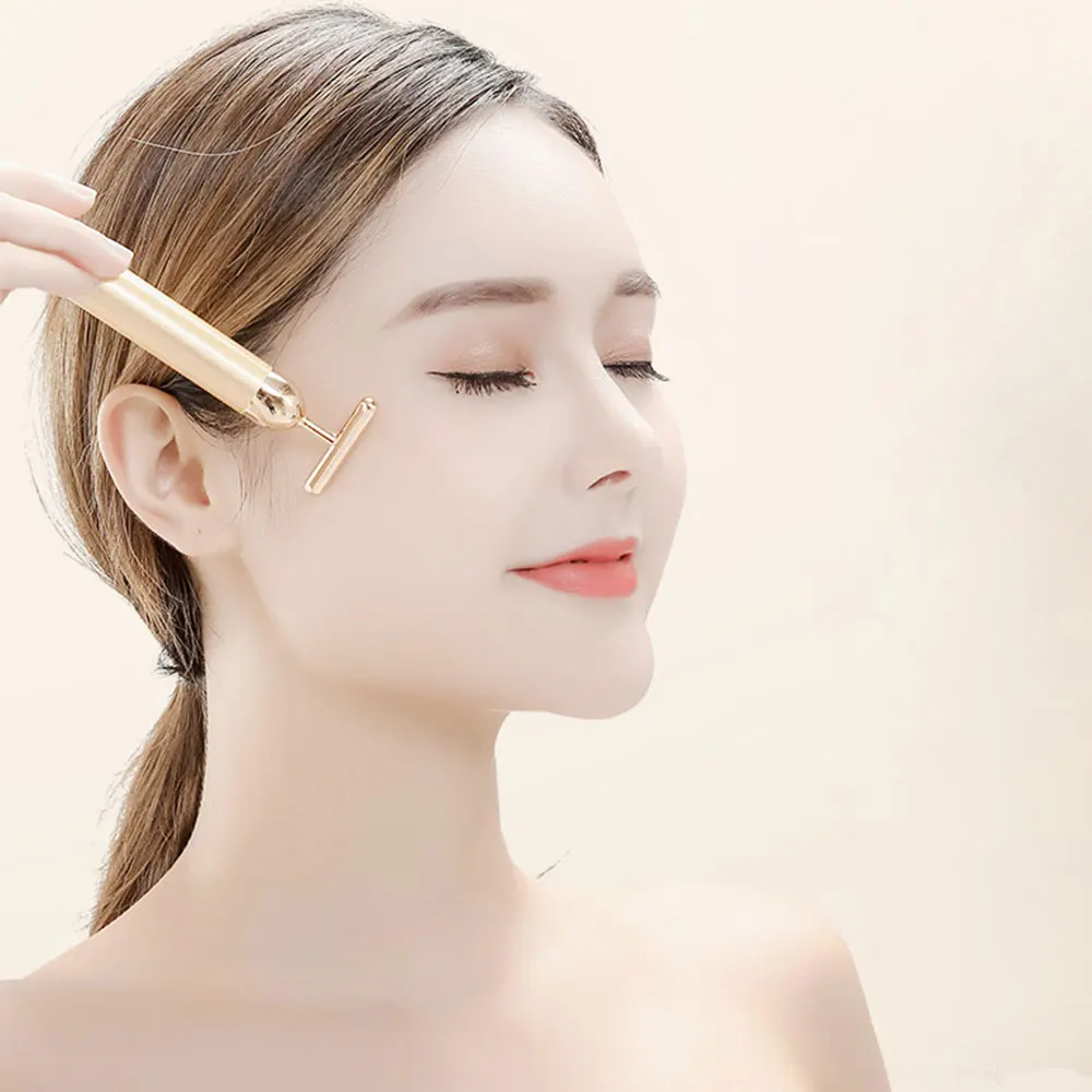 Вибрационный массажер для лица косметический бар Золотая энергия укрепляющий