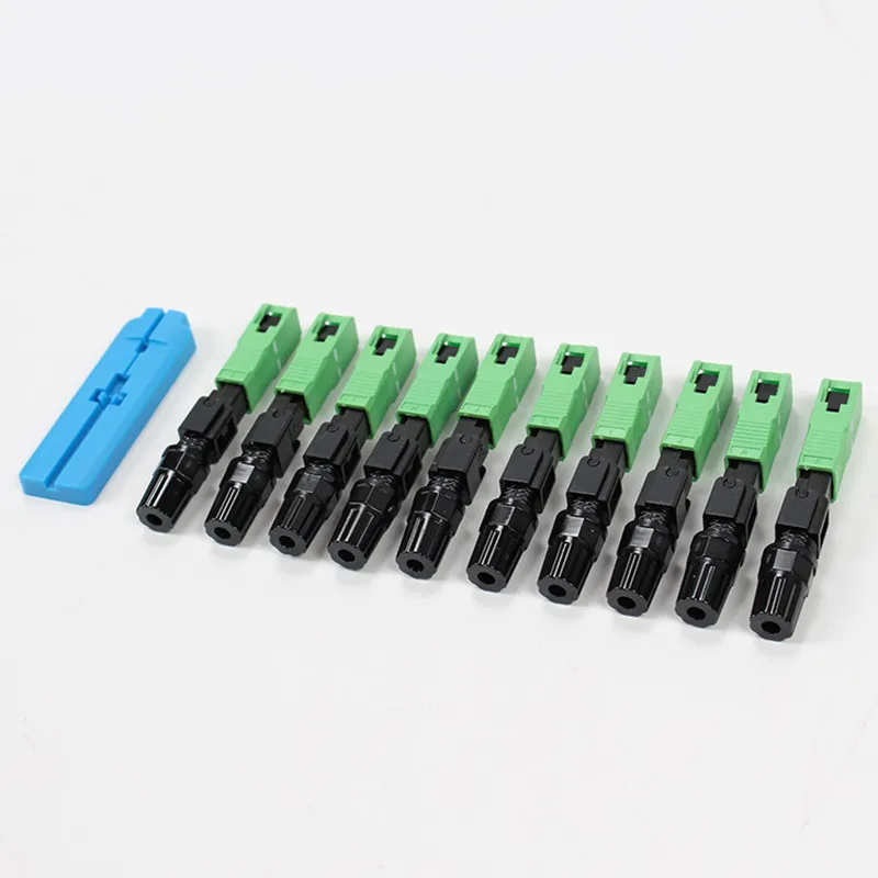 FTTH SC APC Fast Optical Fiber Connector Single-Mode Optical Patch Cord Pigtail Cable Jointing Tool 100 200 PCS Free Shipping