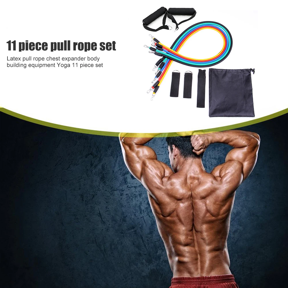 

Trainers Ideal Force Core Training Tool 11pcs/set Resistance Bands TPE Tube Stretch Pull Rope Expander Fitness Equipment