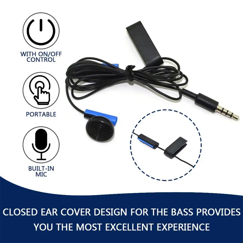 Gaming Earphone Joystick Controller Replacement For Sony PS4 PlayStation 4 With Mic Earpiece Clip | Электроника